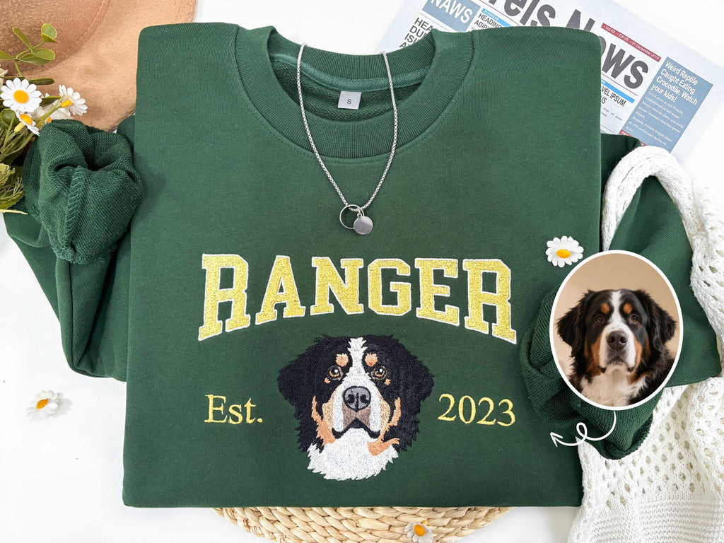 Personalized Pet Portrait Embroidered Sweatshirt