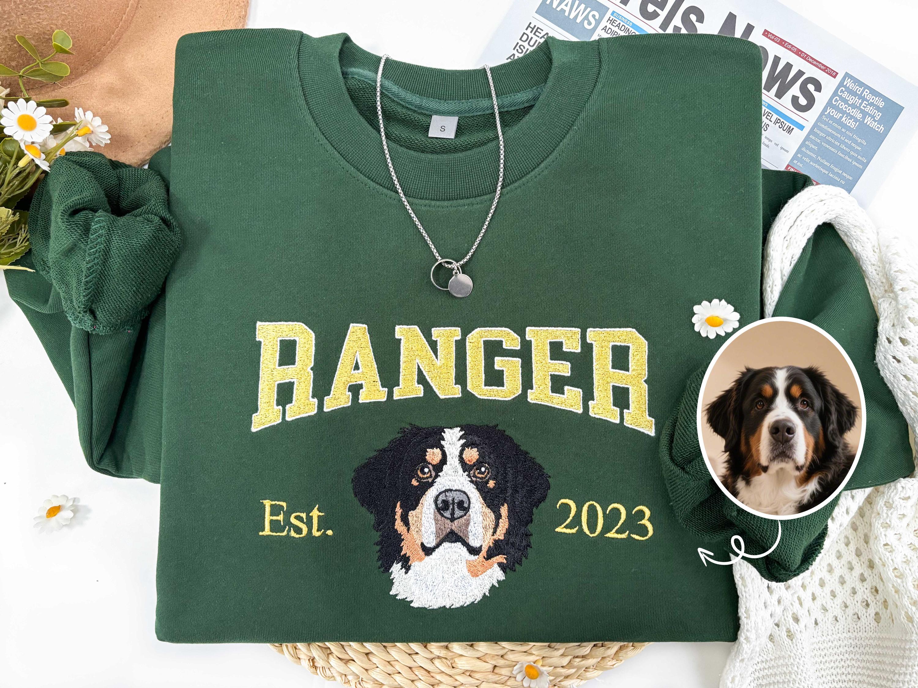 Personalized Pet Portrait Embroidered Sweatshirt