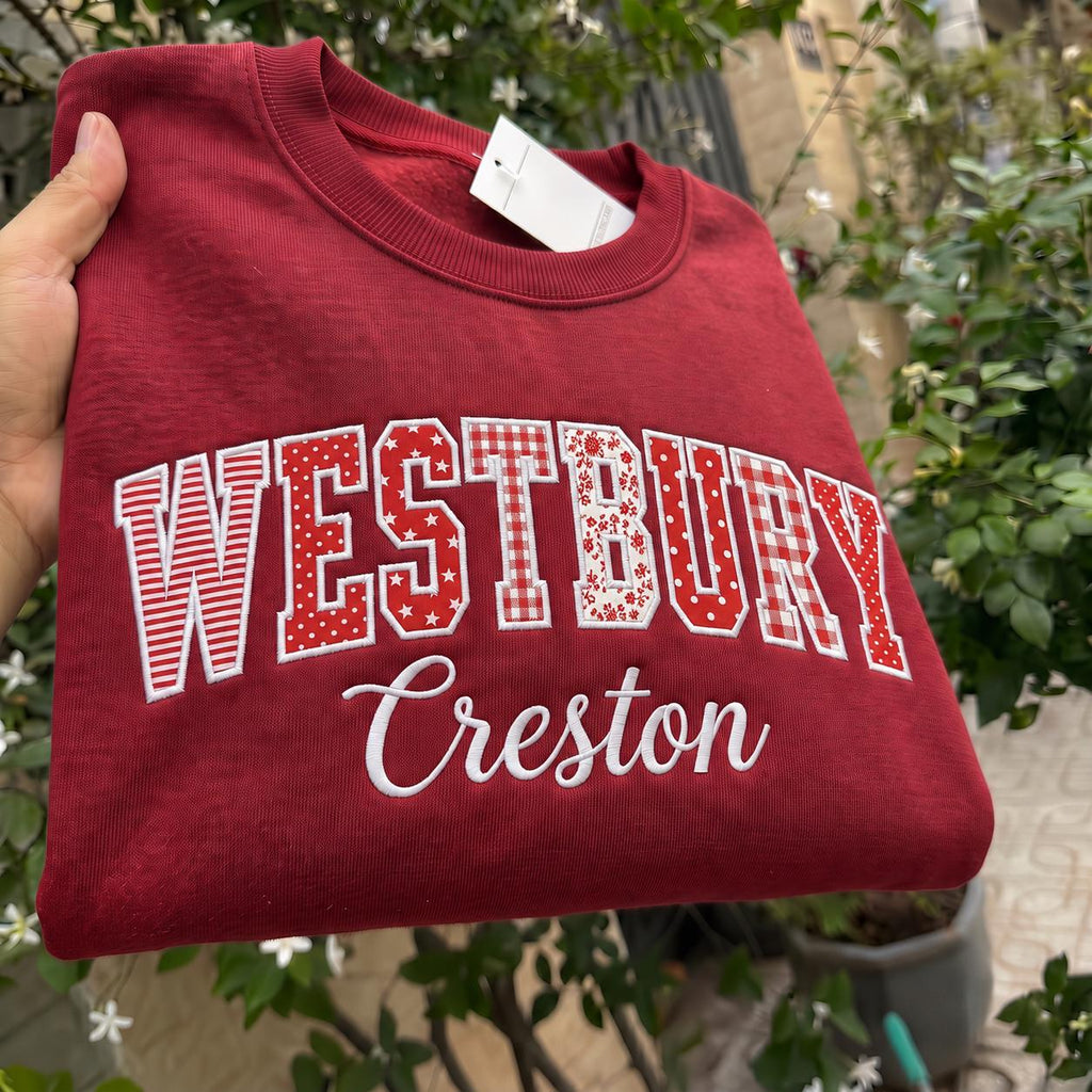 Personalized Name Appliqué Embroidered Sweatshirt