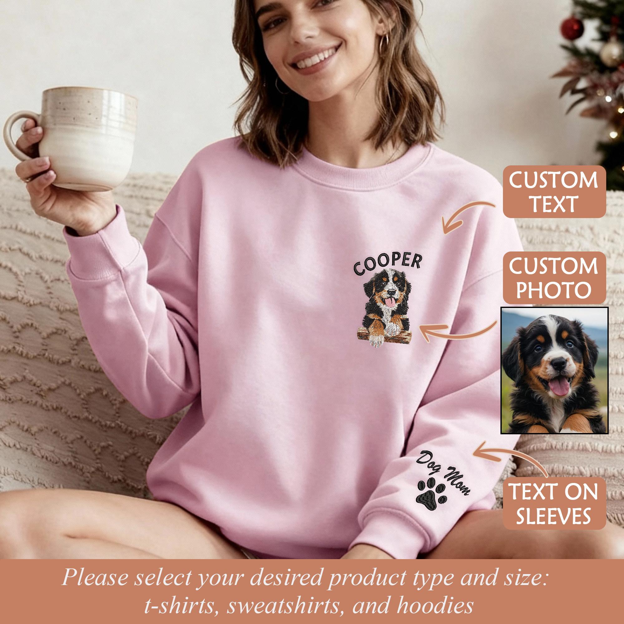 Personalized Pet Portrait & Name Embroidered Sweatshirt