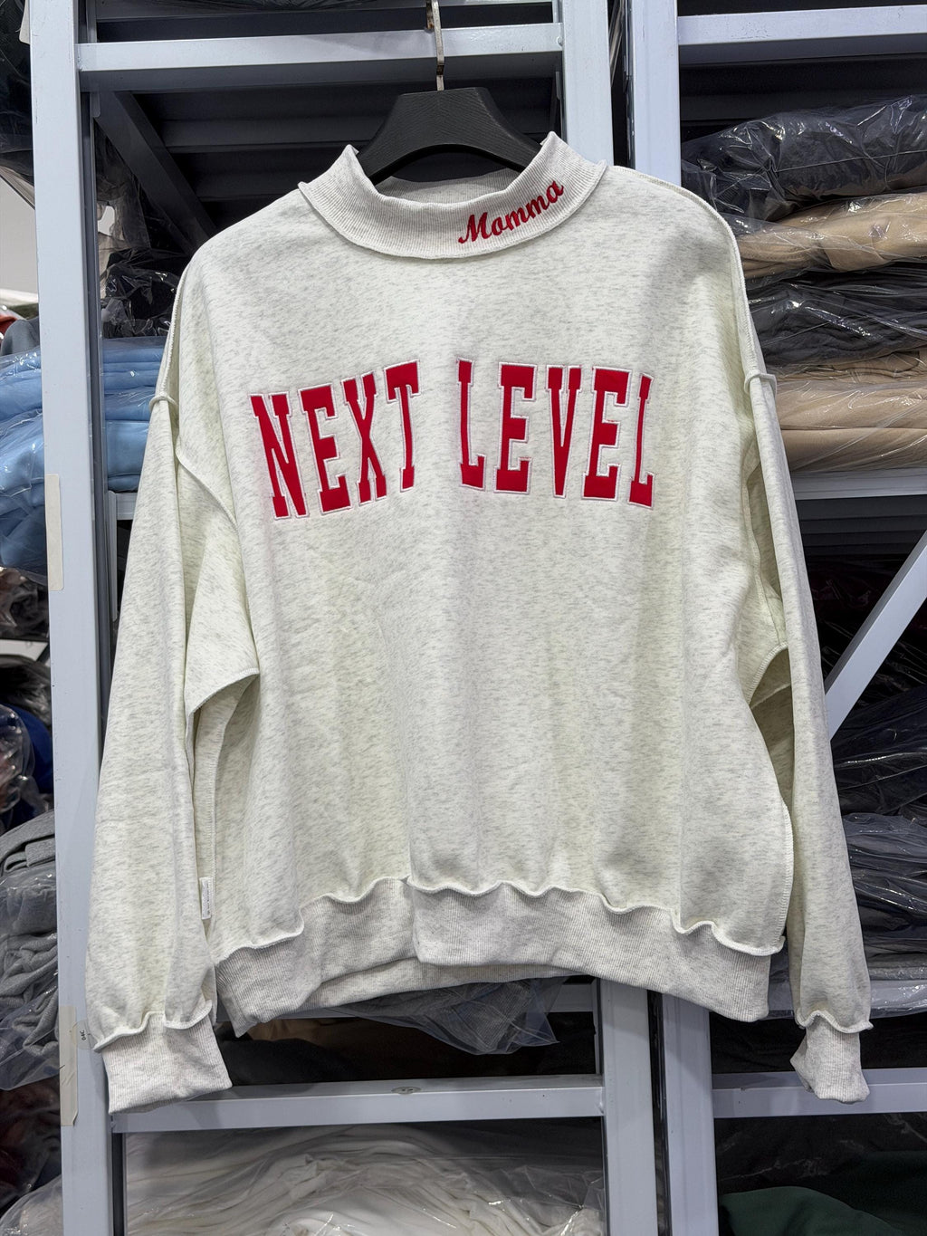 Next Level Mama Mock Neck Appliqué Sweatshirt