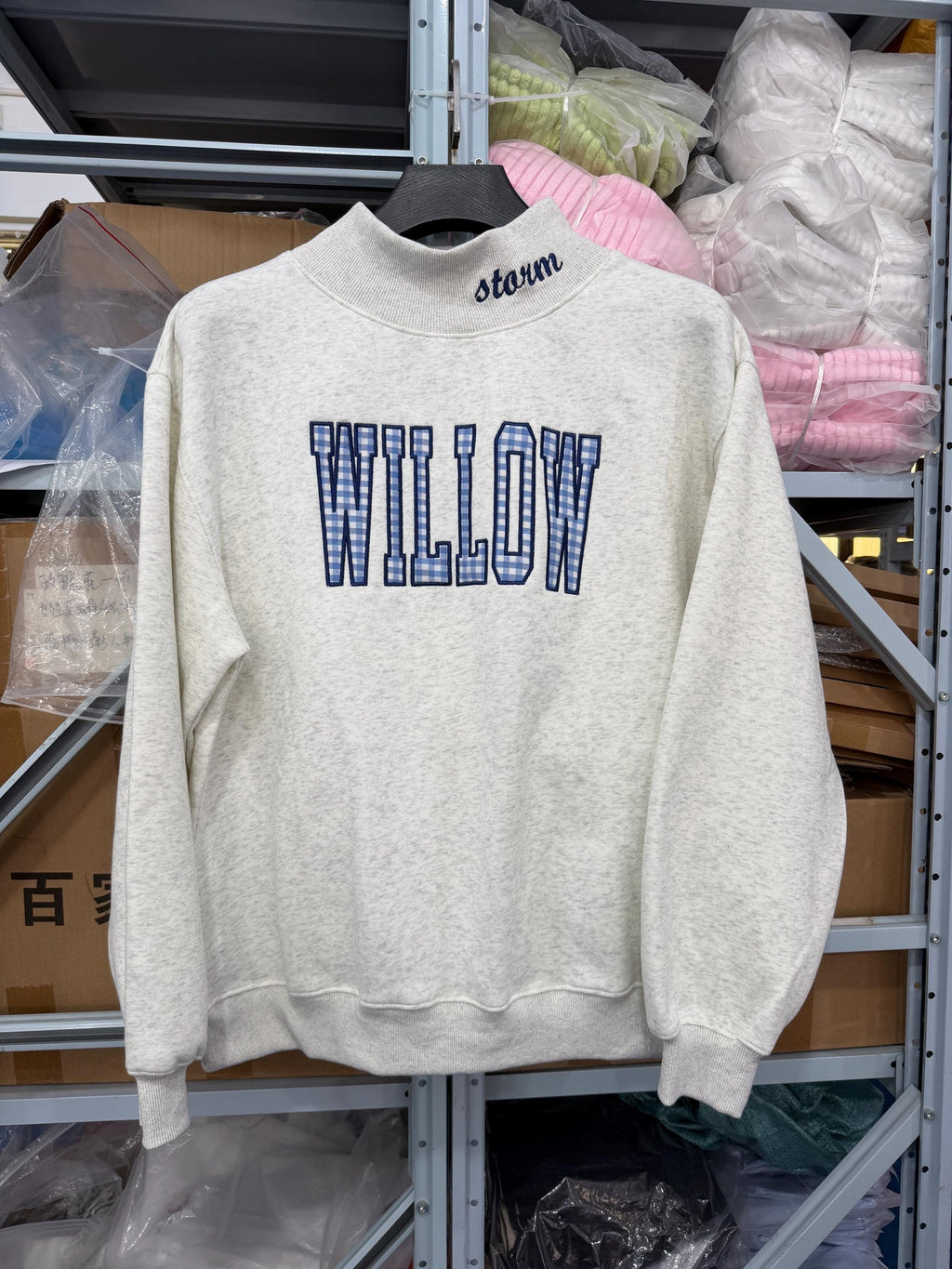 St. Michael Plaid Appliqué Embroidered Sweatshirt