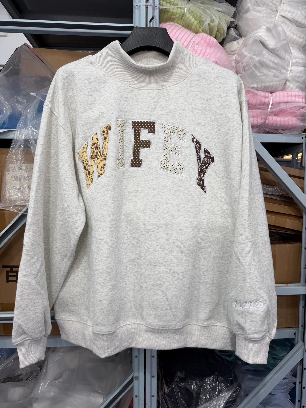 St. Michael Plaid Appliqué Embroidered Sweatshirt
